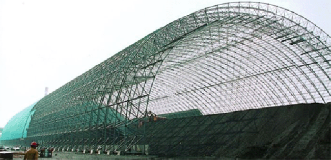 南康热电厂螺栓球网架干煤棚